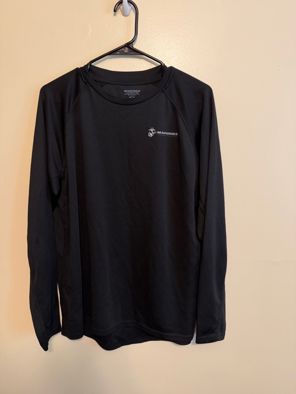Marines Black Long-Sleeve Performance Shirt